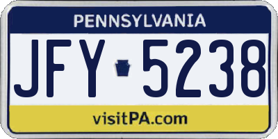 PA license plate JFY5238