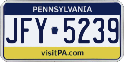 PA license plate JFY5239