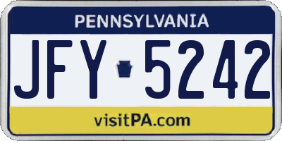 PA license plate JFY5242