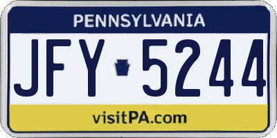 PA license plate JFY5244