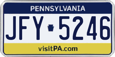 PA license plate JFY5246