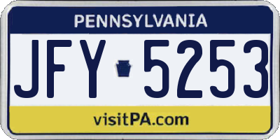 PA license plate JFY5253