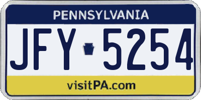 PA license plate JFY5254