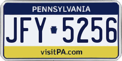 PA license plate JFY5256