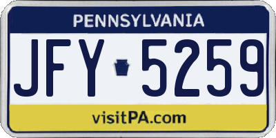 PA license plate JFY5259