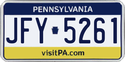 PA license plate JFY5261