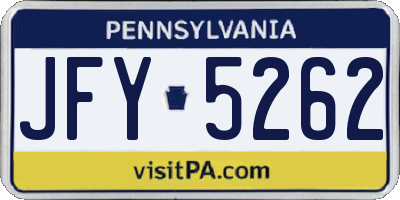 PA license plate JFY5262