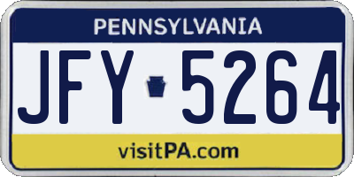PA license plate JFY5264