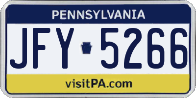 PA license plate JFY5266