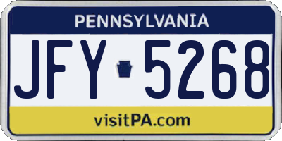PA license plate JFY5268