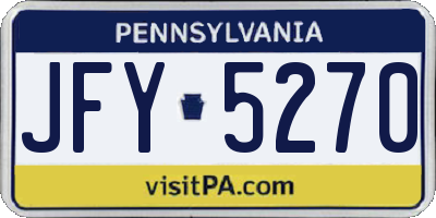 PA license plate JFY5270