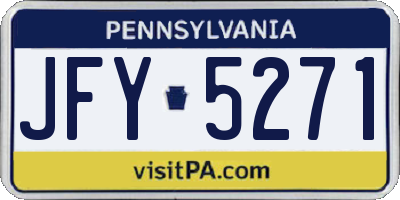 PA license plate JFY5271