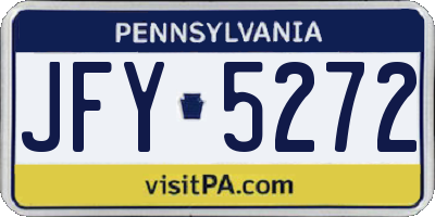 PA license plate JFY5272