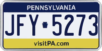PA license plate JFY5273