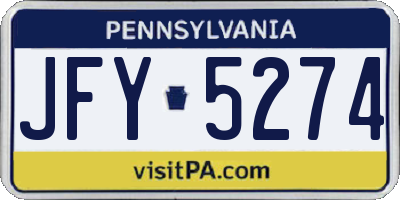 PA license plate JFY5274