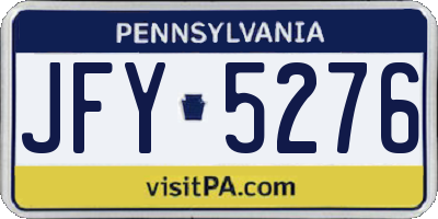 PA license plate JFY5276