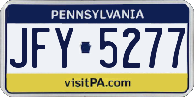 PA license plate JFY5277