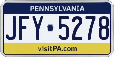 PA license plate JFY5278