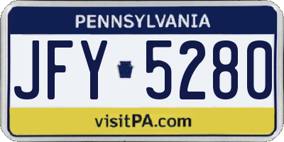 PA license plate JFY5280
