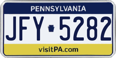 PA license plate JFY5282