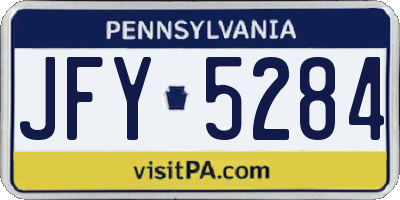 PA license plate JFY5284