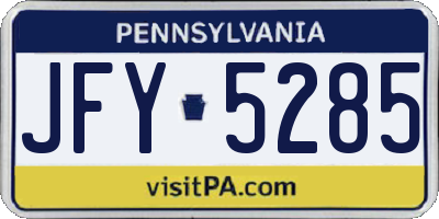 PA license plate JFY5285