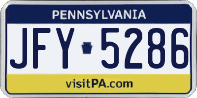PA license plate JFY5286