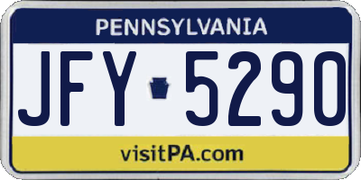 PA license plate JFY5290