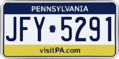 PA license plate JFY5291