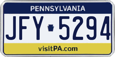 PA license plate JFY5294