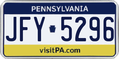 PA license plate JFY5296