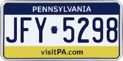 PA license plate JFY5298
