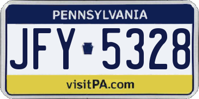 PA license plate JFY5328