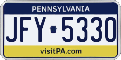 PA license plate JFY5330