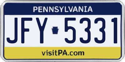 PA license plate JFY5331