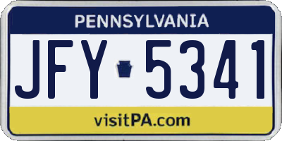 PA license plate JFY5341