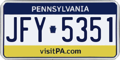 PA license plate JFY5351
