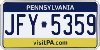 PA license plate JFY5359