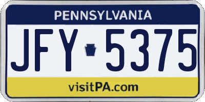 PA license plate JFY5375