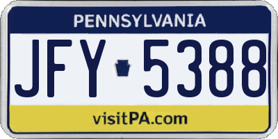 PA license plate JFY5388