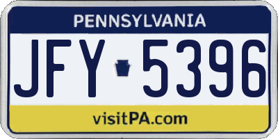 PA license plate JFY5396