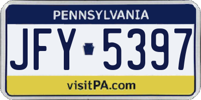 PA license plate JFY5397