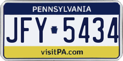 PA license plate JFY5434