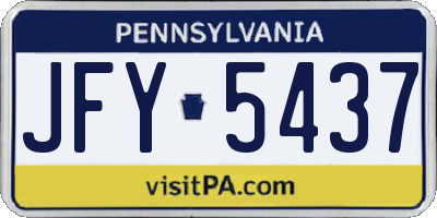 PA license plate JFY5437