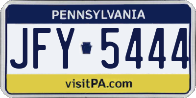 PA license plate JFY5444