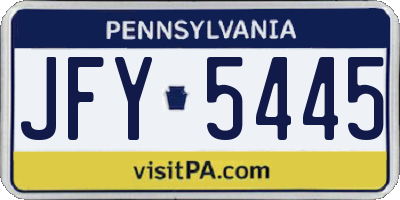 PA license plate JFY5445