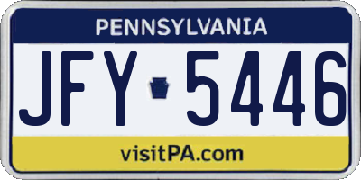 PA license plate JFY5446