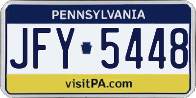 PA license plate JFY5448