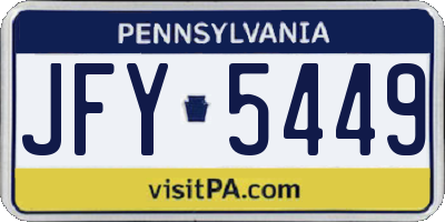 PA license plate JFY5449