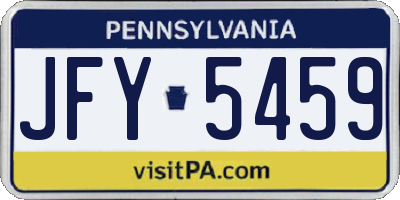 PA license plate JFY5459